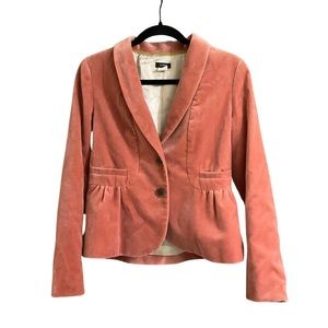 J. Crew Coral Women’s Blazer Eden Jacket Button Up Academia Peplum